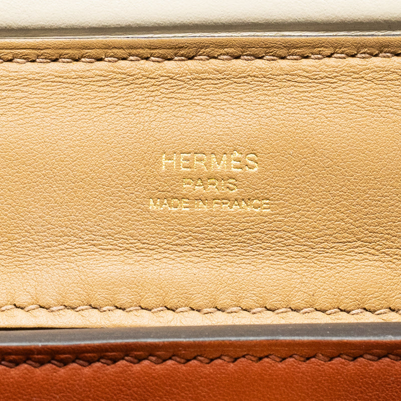 Hermes Mini 24/24 2424-21 Bag Evercolor/Swift  Chai/Nata/Cuivre GHW Stamp U