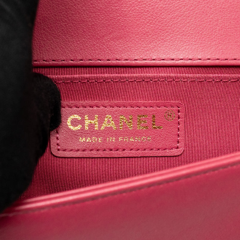 Chanel Medium Boy Bag fabric / leather pink LGHW