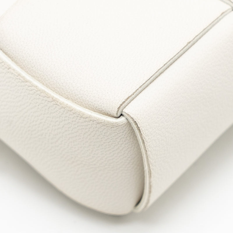 Bottega Veneta Intreccio Cassette Mini Bag Lambskin White