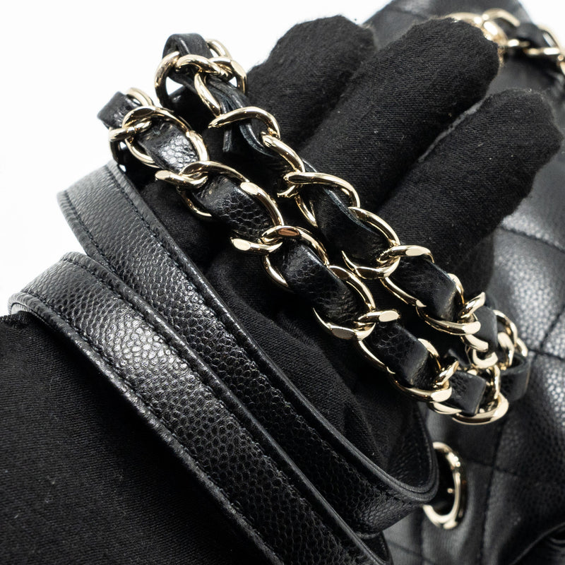 Chanel 23k triple pocket backpack caviar black LGHW (microchip)