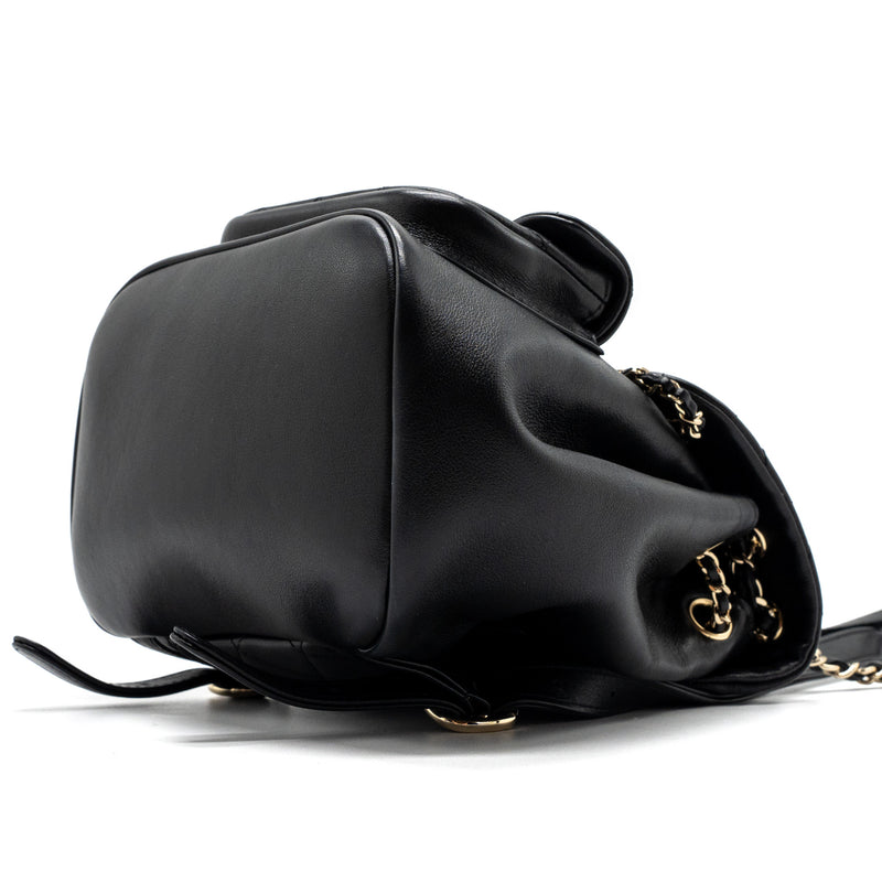 Chanel mini Duma backpack lambskin black LGHW (microchip)
