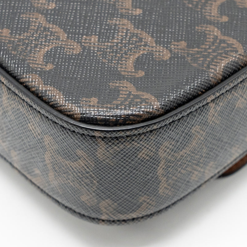 Celine Triomphe Shoulder bag Claude canvas tan GHW