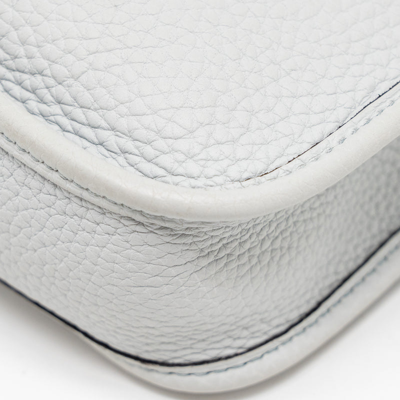 Hermes Mini Evelyne Clemence Blue Pale SHW Stamp U