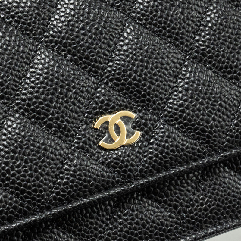 Chanel Classic Wallet on Chain Caviar Black GHW (Microchip)