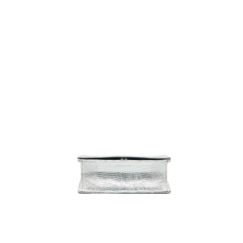 Dior Small Diorama Lizard Metallic Silver SHW