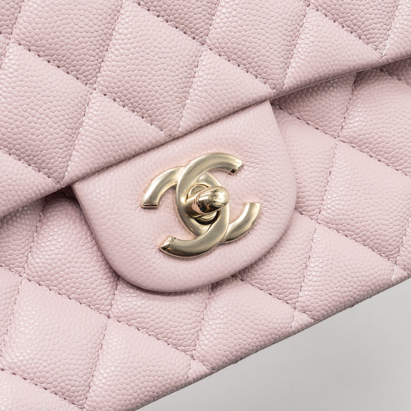 Chanel 21S medium classic double flap bag caviar light pink LGWH