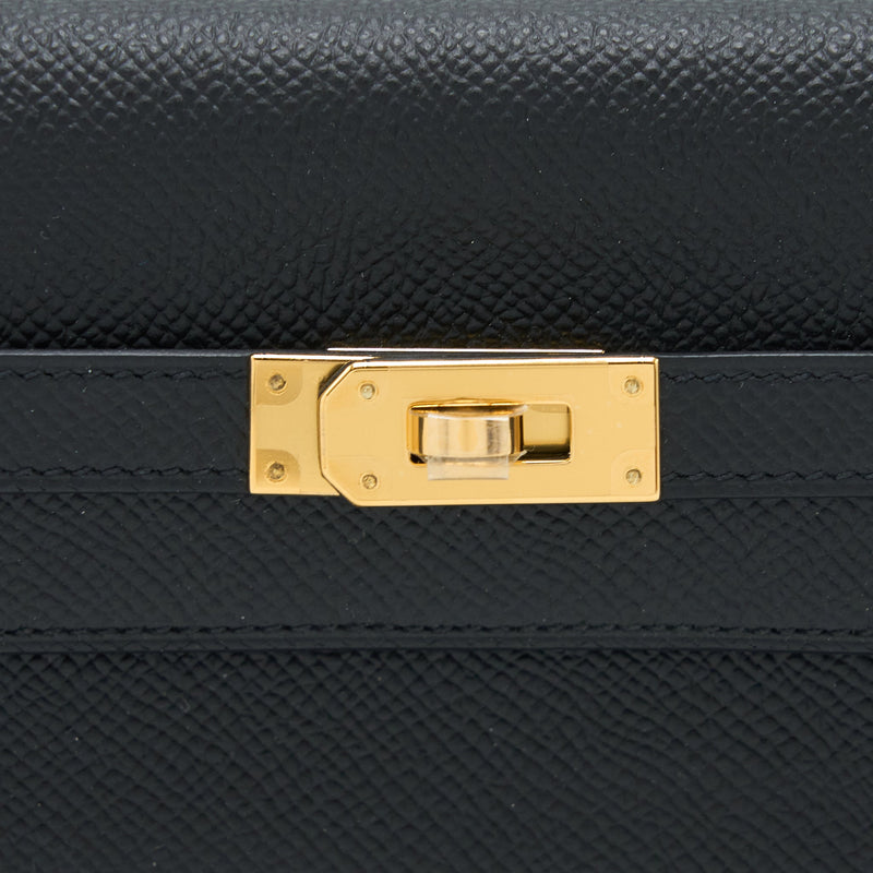 Hermes Kelly To Go Epsom Black GHW Stamp U