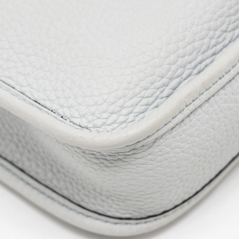 Hermes Mini Evelyne Clemence Blue Pale SHW Stamp U