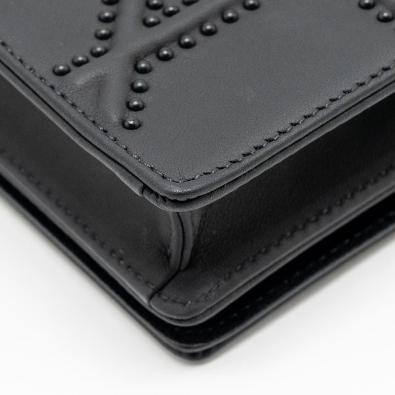Dior Studded Diorama Wallet on Chain Leather So Black