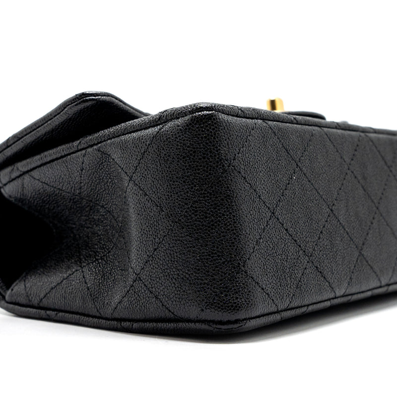 Chanel top handle mini rectangular flap bag caviar black GHW