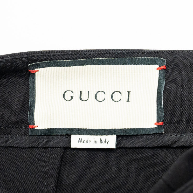 Gucci Size 40 Zip Finished Web Pants Cotton/Polyamide Black