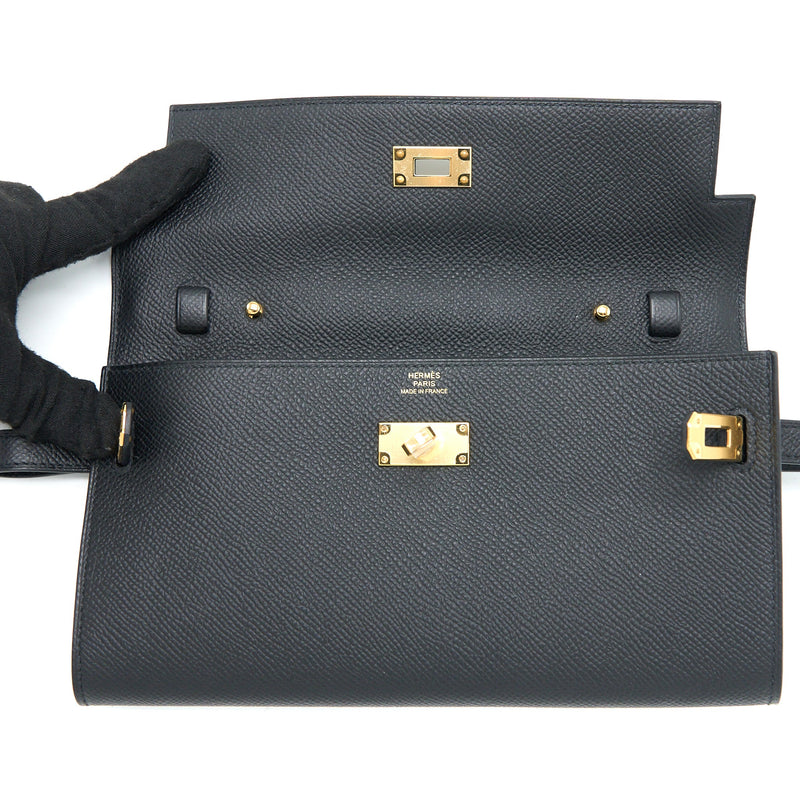 Hermes Kelly To Go Epsom Black GHW Stamp U