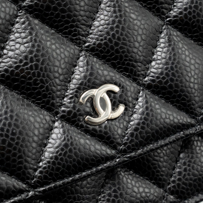 Chanel classic wallet on chain caviar black SHW (microchip)