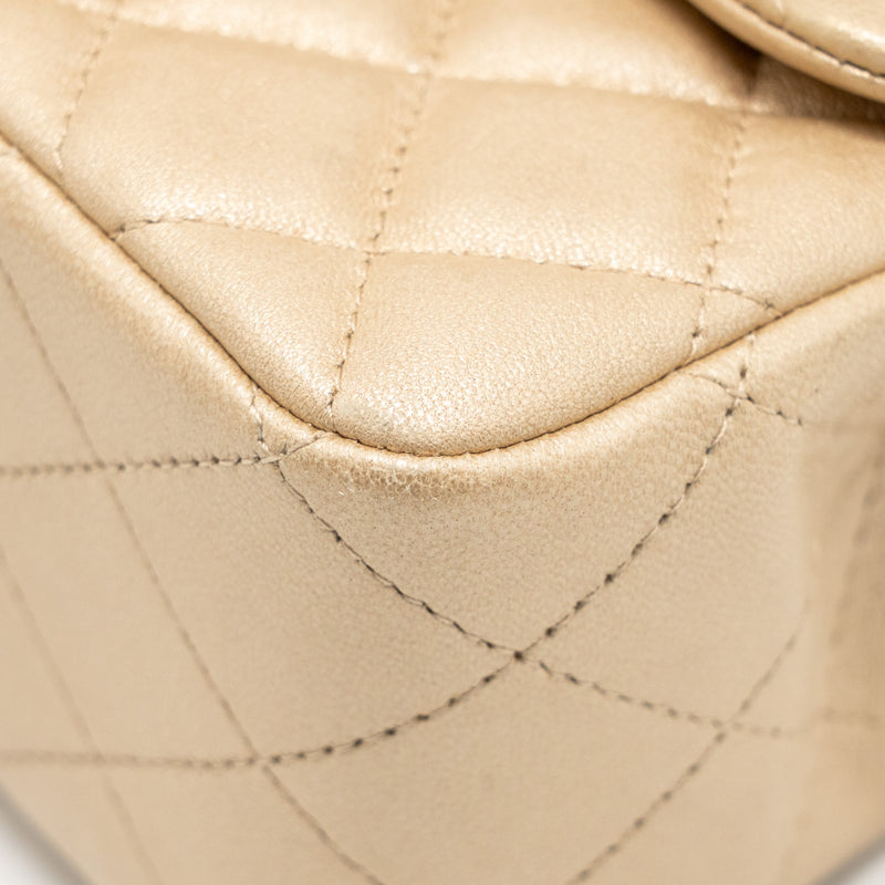 Chanel Mini Square flap Bag Lambskin Gold GHW