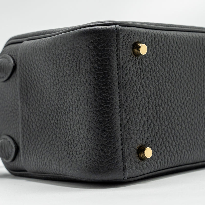 Hermes Mini Lindy II Clemence Black GHW Stamp W