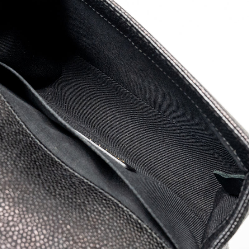 Chanel Small boy bag grained calfskin black GHW