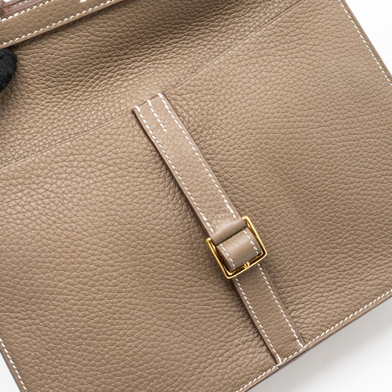 Hermes Halzan 25 clemence etoupe GHW stamp Z