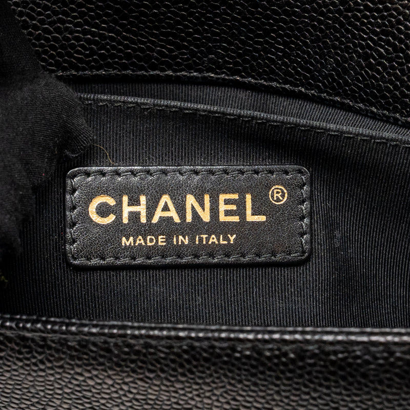 Chanel Small boy bag grained calfskin black GHW