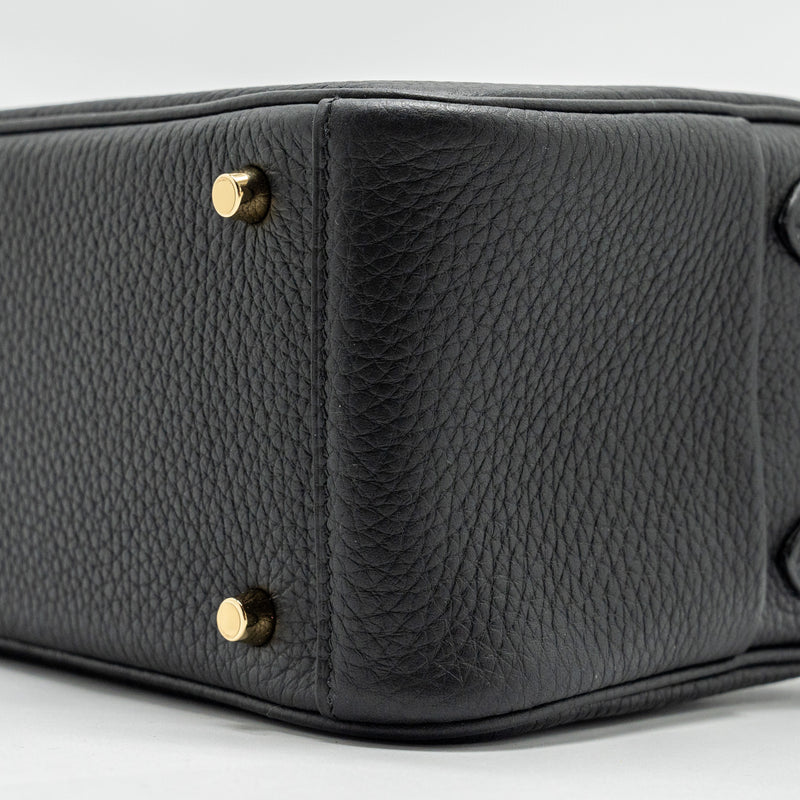 Hermes Mini Lindy II Clemence Black GHW Stamp W