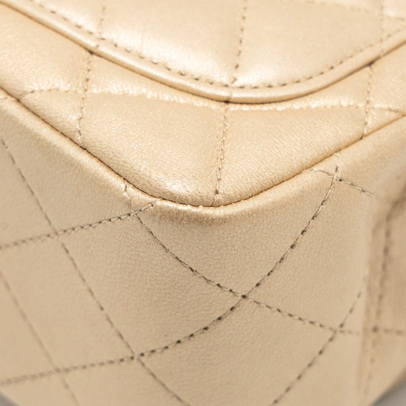 Chanel Mini Square flap Bag Lambskin Gold GHW