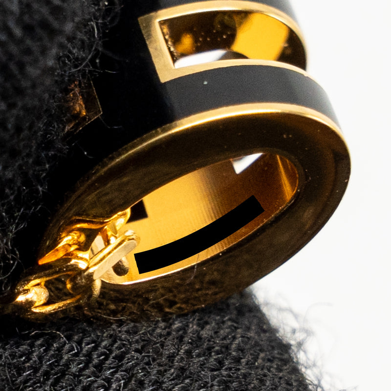 Hermes Mini Pop H Pendant Black GHW
