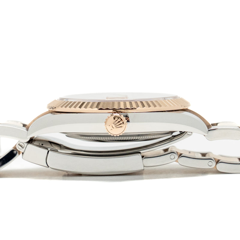 Rolex Datejust 41mm oystersteel and everose gold sun dust diamond set dial model: 12633-0007