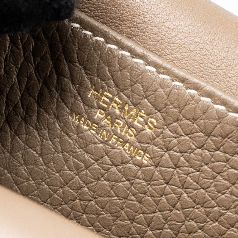 Hermes Halzan 25 clemence etoupe GHW stamp Z