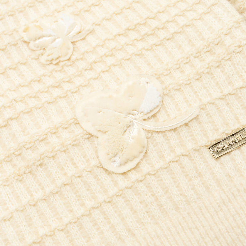 Chanel Size 40 18B Coco Neige Lucky Charms Knitted Sweater Cashmere/Wool Ecru