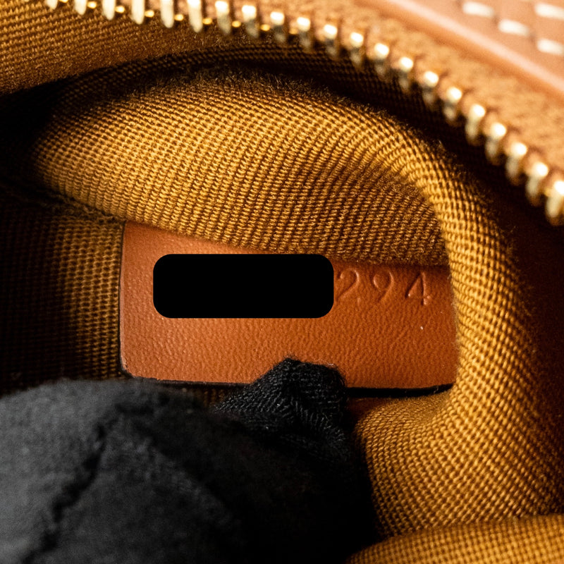 Celine Small Boston Bag Triomphe Canvas/Calfskin Tan GHW