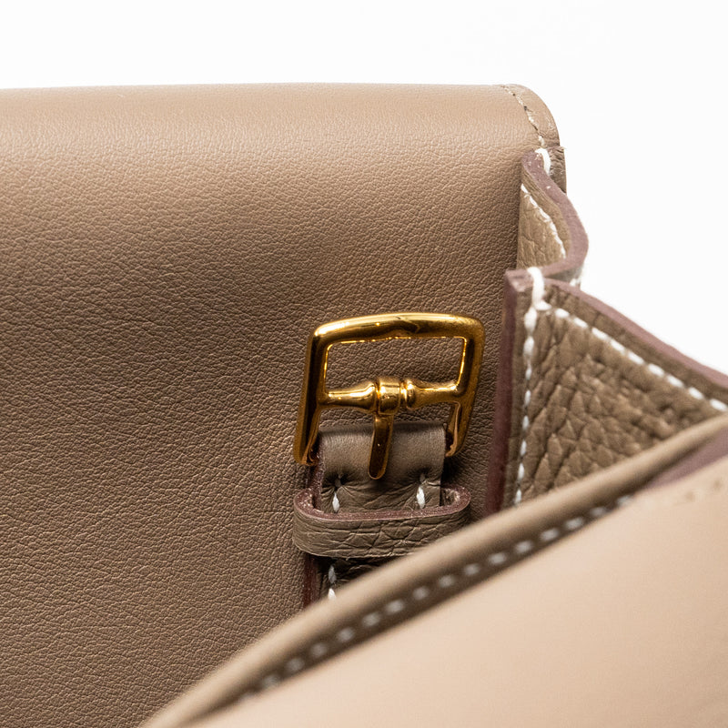 Hermes Halzan 25 clemence etoupe GHW stamp Z