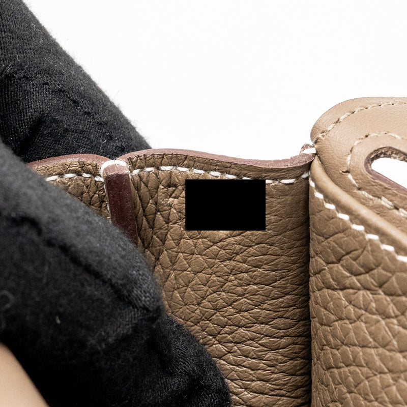 Hermes Halzan 25 clemence etoupe GHW stamp Z