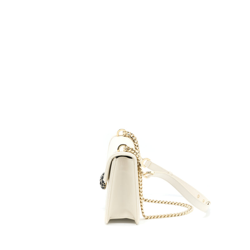Bvlgari Serpenti Forever Flap Bag Limited Edition Calfskin White LGHW