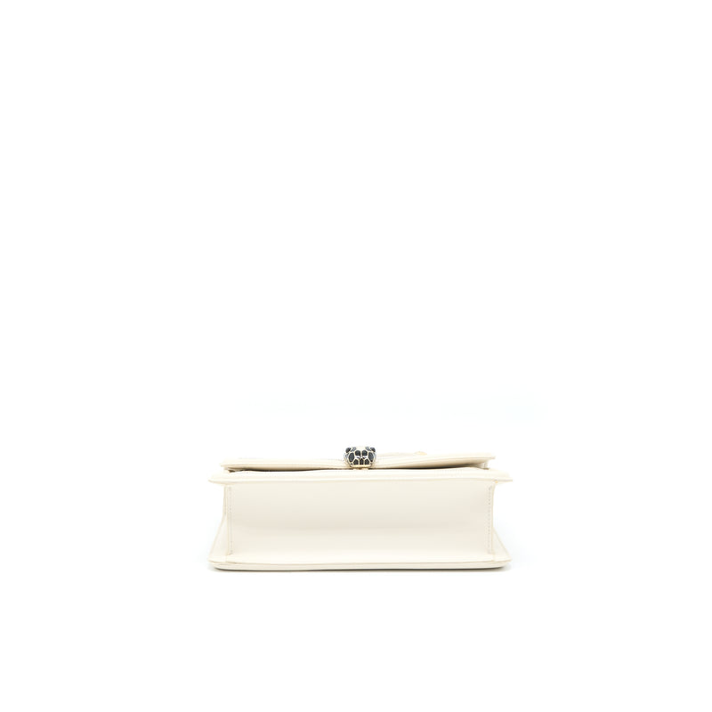 Bvlgari Serpenti Forever Flap Bag Limited Edition Calfskin White LGHW