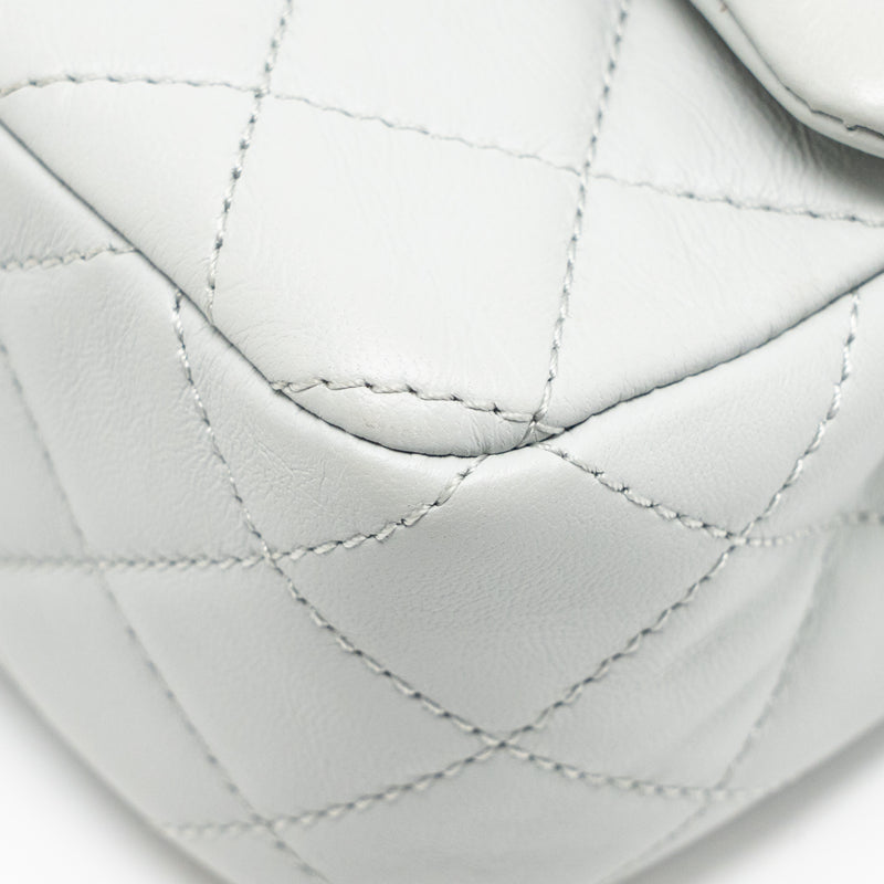 Chanel pearl crush mini rectangular flap bag lambskin grey GHW (microchip)
