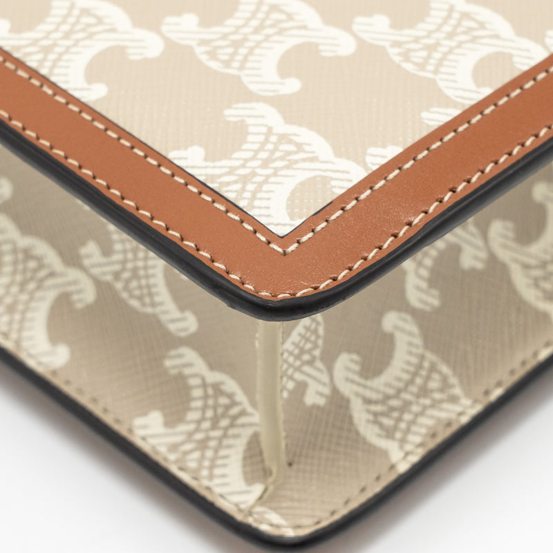 Celine Wallet on Chain Margo Triomphe Canvas/Calfskin GHW