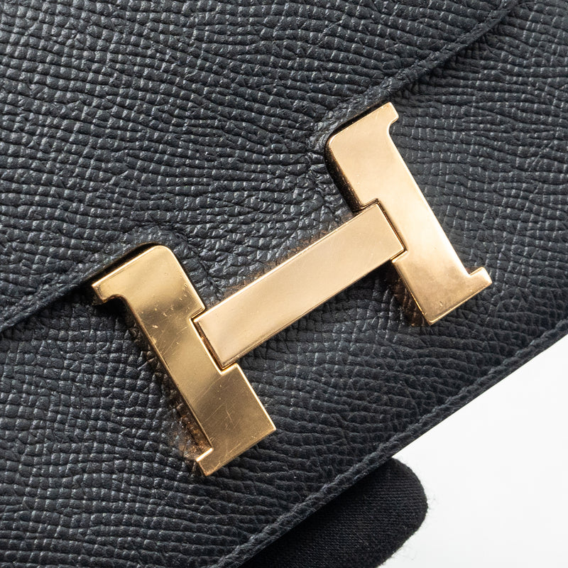 Hermes Constance Slim Epsom Black RGHW Stamp Z