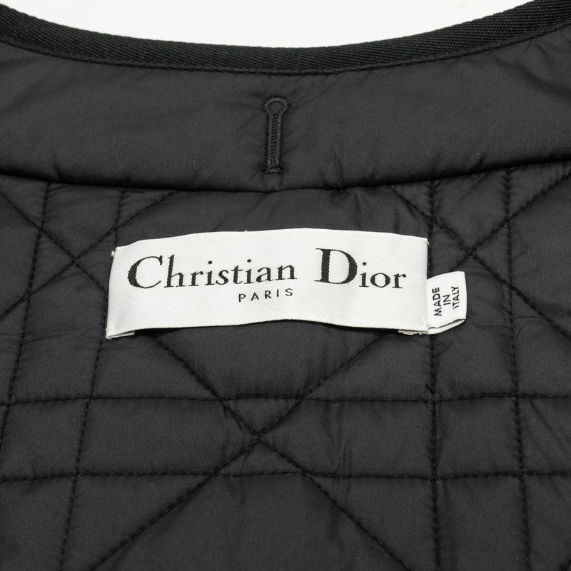 DIOR Size 36 Trench Coat With Macrocannage Quilted Vest Cotton/Polyester Beige/Black