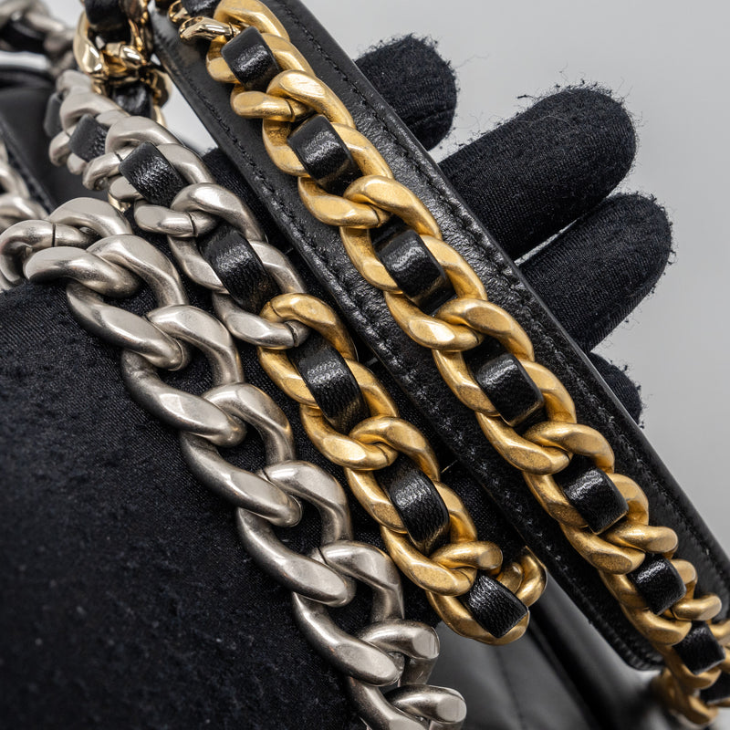 Chanel Small 19 Bag Lambskin Black Multicolour Hardware(Microchip)