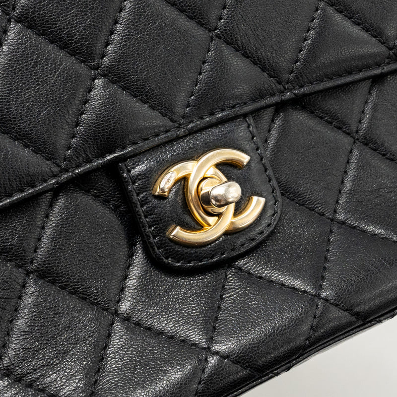 Chanel Retro Classic New Square Large Flap Bag Goatskin Black GHW (Microchip)