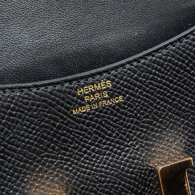 Hermes Constance Slim Epsom Black RGHW Stamp Z