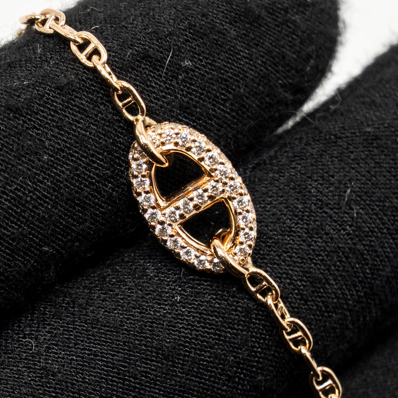 Hermes Size ST New Farandole Bracelet Rose Gold Diamonds