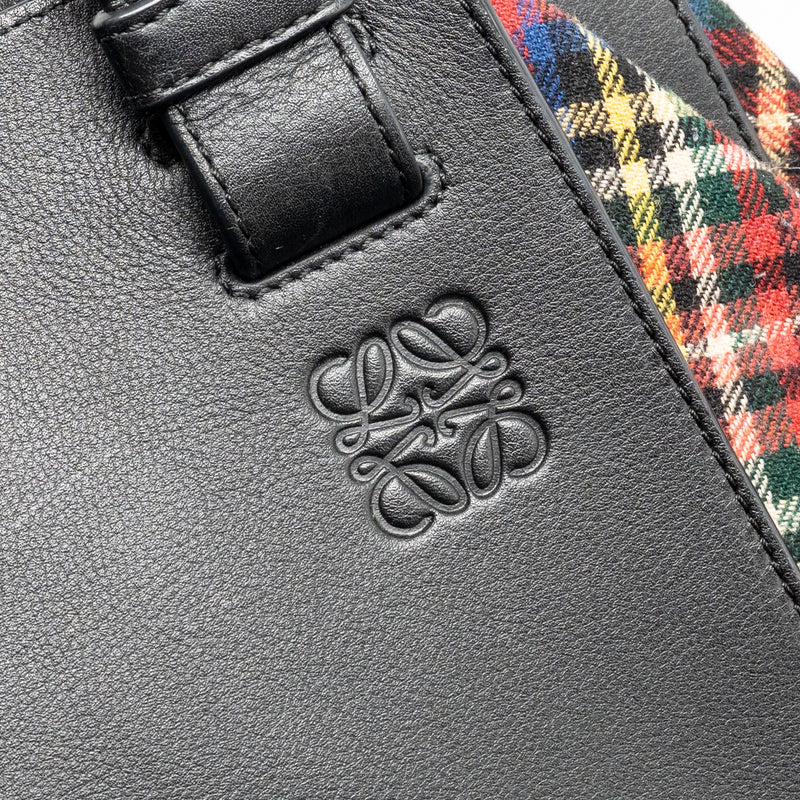 LOEWE HAMMOCK TARTAN BAG BLACK/RED TARTAN CALF/TEXTILE SHW