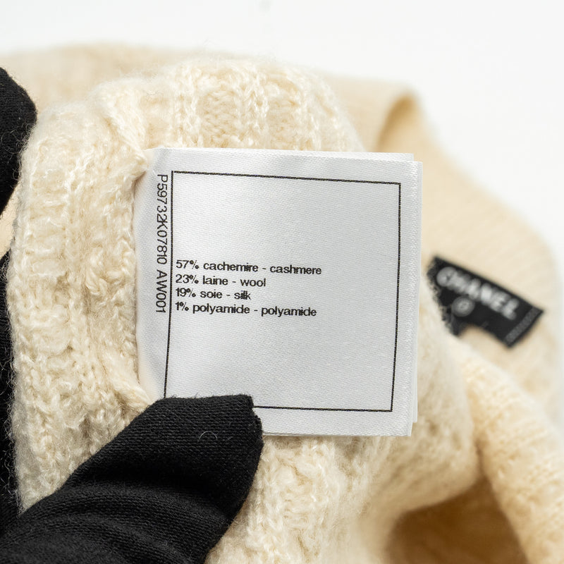 Chanel Size 40 18B Coco Neige Lucky Charms Knitted Sweater Cashmere/Wool Ecru