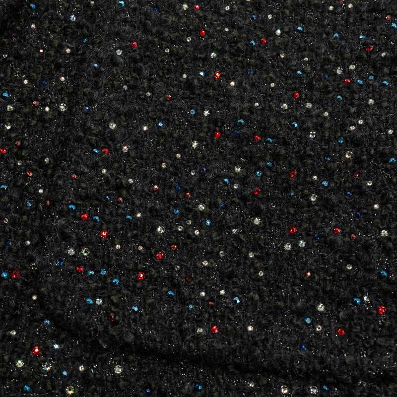 Chanel Size 38 Shining Crystal Tweed Dress Coat Wool/Acrylic Black/Multicolour