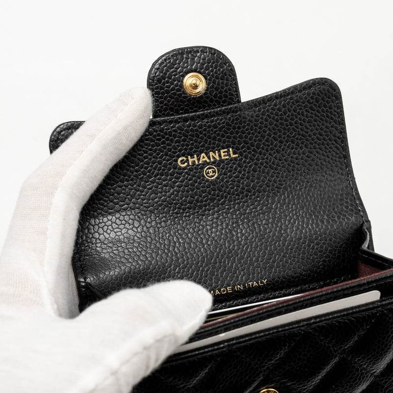 CHANEL Classic Flap Card Holder Caviar Black GHW