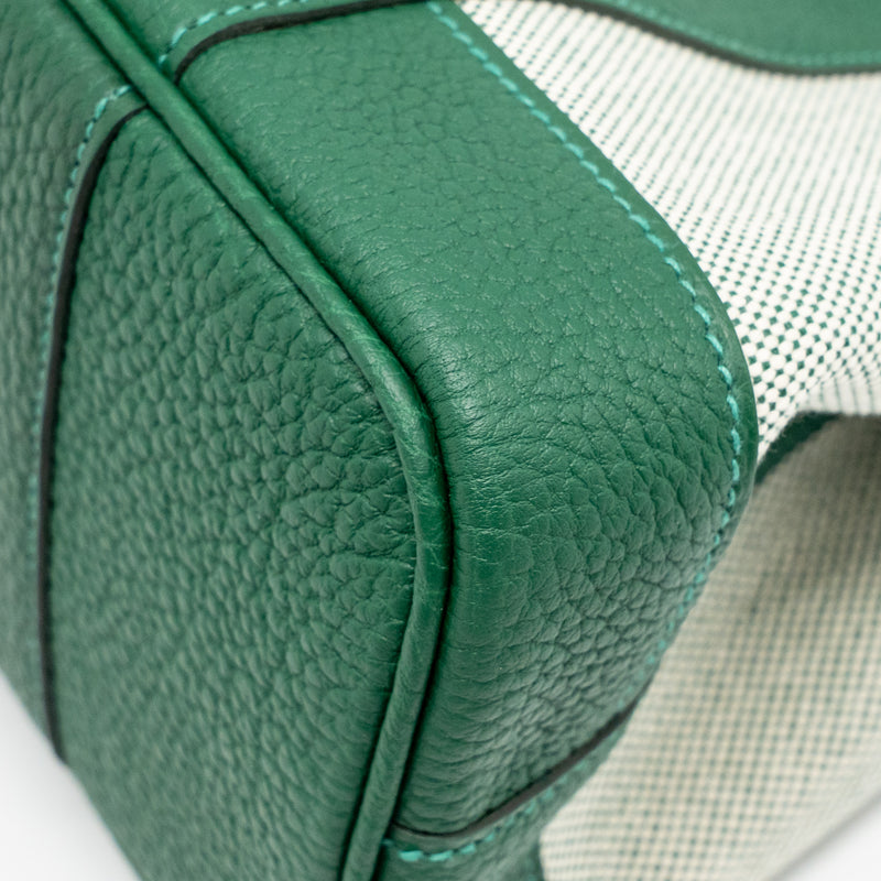 Hermes Neo Garden Party 23 Canvas/Negonda Ecru/Vert Moyen SHW Stamp K