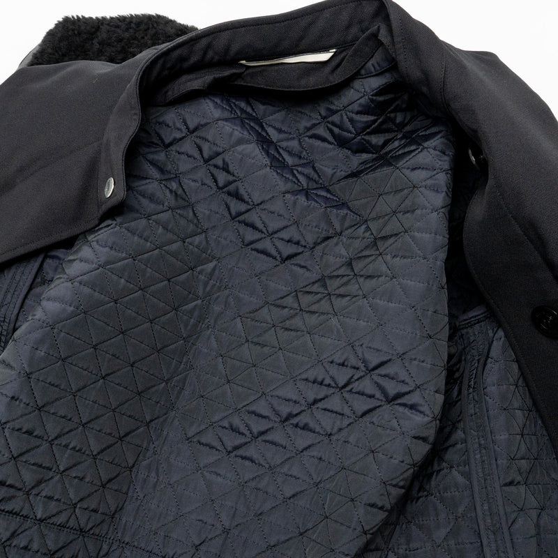 Hermes Size 34 Long Trench Coat Polyamide Black