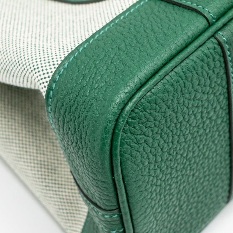 Hermes Neo Garden Party 23 Canvas/Negonda Ecru/Vert Moyen SHW Stamp K