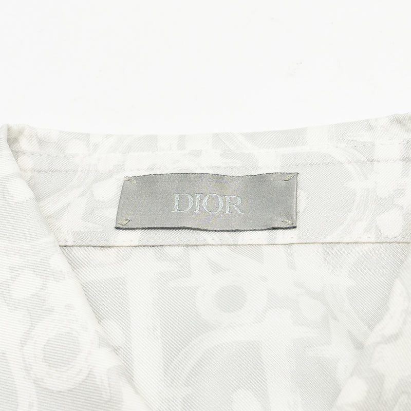 DIOR Homme Size 39 Dior Oblique Shirt Silk Light Grey/White