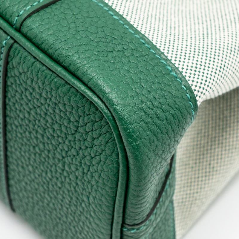 Hermes Neo Garden Party 23 Canvas/Negonda Ecru/Vert Moyen SHW Stamp K